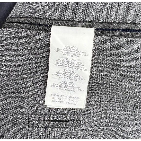 J. CREW Ludlow Traveler Men's Tollegno 1900 Wool Blazer Gray Size 40L Jacket - Picture 9 of 14